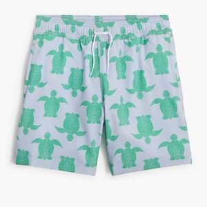 J. Crew Boys Swim Trunk, Blue Turtles, Size 10